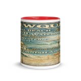 Newquay Surf Signboard - Mug with Color Inside mockup 5