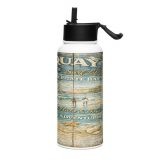 Newquay Surf Signboard - Stainless Steel Water Bottle with a Straw Lid mockup 3