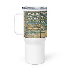 Newquay Surf Signboard - Travel Mug with a Handle mockup 1