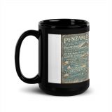 Penzance Coastal Signboard - Black Glossy Mug mockup 4