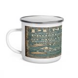 Penzance Coastal Signboard - Enamel Mug mockup 3