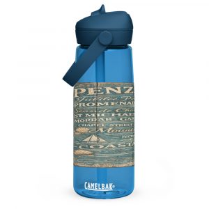 Penzance Coastal Signboard - Flip Straw Water Bottle mockup 1