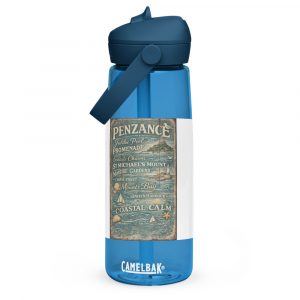 Penzance Coastal Signboard - Flip Straw Water Bottle mockup 1