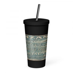 Penzance Coastal Signboard - Insulated Tumbler with a Straw mockup 1