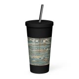 Penzance Coastal Signboard - Insulated Tumbler with a Straw mockup 3