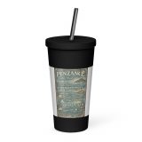 Penzance Coastal Signboard - Insulated Tumbler with a Straw mockup 3
