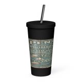 Penzance Coastal Signboard - Insulated Tumbler with a Straw mockup 4