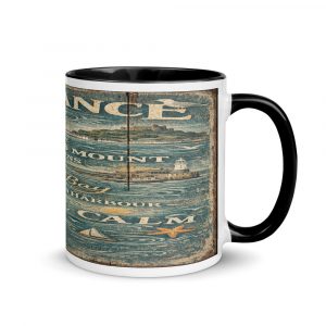 Penzance Coastal Signboard - Mug with Color Inside mockup 1