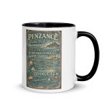 Penzance Coastal Signboard - Mug with Color Inside
