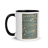 Penzance Coastal Signboard - Mug with Color Inside mockup 3