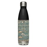 Penzance Coastal Signboard - Stainless Steel Water Bottle mockup 2