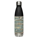 Penzance Coastal Signboard - Stainless Steel Water Bottle mockup 3