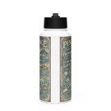 Penzance Coastal Signboard - Stainless Steel Water Bottle with a Straw Lid mockup 1