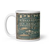 Penzance Coastal Signboard - White Glossy Mug mockup 2