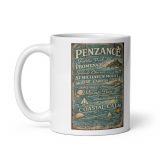 Penzance Coastal Signboard - White Glossy Mug mockup 2