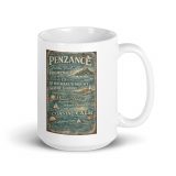 Penzance Coastal Signboard - White Glossy Mug mockup 4