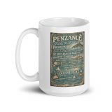 Penzance Coastal Signboard - White Glossy Mug mockup 5