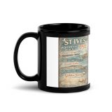 St Ives Coastal Signboard - Black Glossy Mug