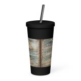 St Ives Coastal Signboard - Insulated Tumbler with a Straw mockup 2