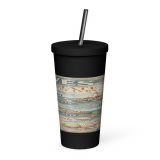 St Ives Coastal Signboard - Insulated Tumbler with a Straw mockup 3