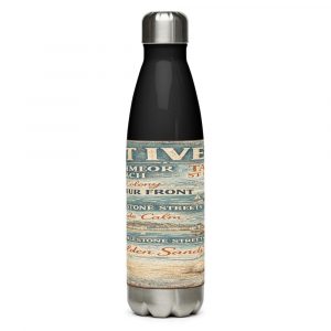 St Ives Coastal Signboard - Stainless Steel Water Bottle mockup 1