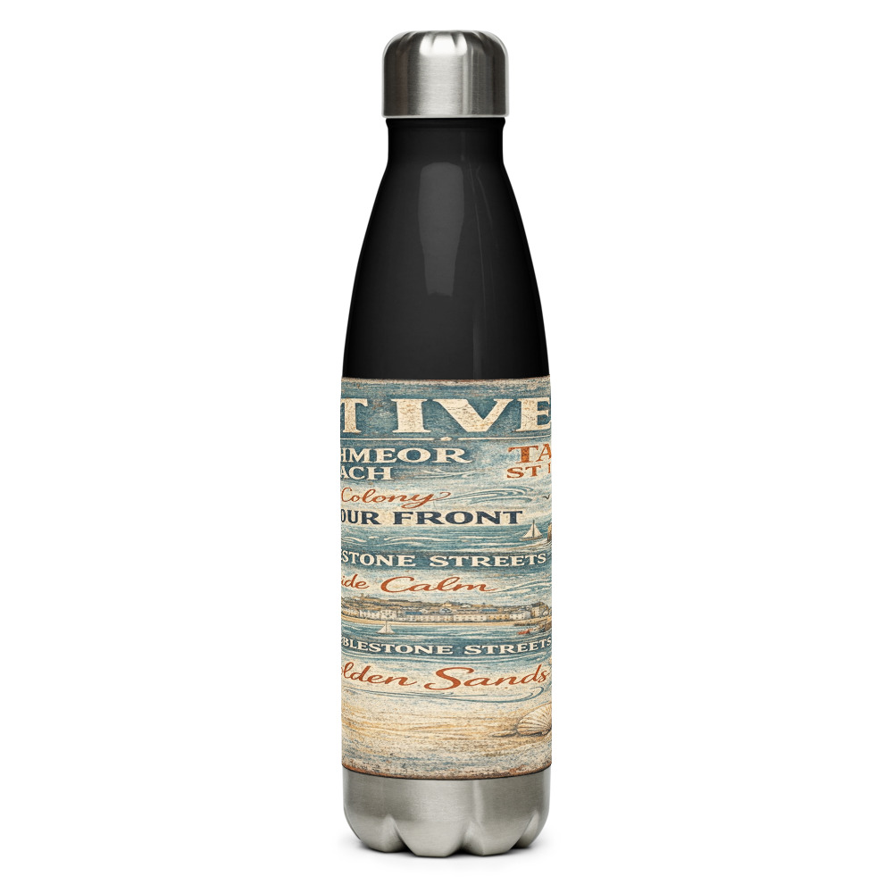 St Ives Coastal Signboard - Stainless Steel Water Bottle