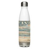 St Ives Coastal Signboard - Stainless Steel Water Bottle mockup 5