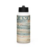 St Ives Coastal Signboard - Stainless Steel Water Bottle with a Straw Lid