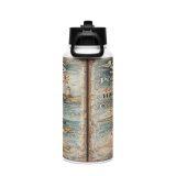 St Ives Coastal Signboard - Stainless Steel Water Bottle with a Straw Lid mockup 2