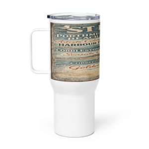 St Ives Coastal Signboard - Travel Mug with a Handle mockup 1