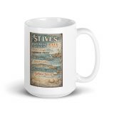St Ives Coastal Signboard - White Glossy Mug mockup 4