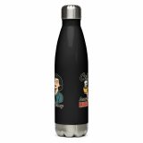 Coffee Because Murder Is Wrong – Stainless Steel Water Bottle black 17oz back — Sweet Looks, Savage Mouths