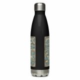 Penzance Coastal Signboard – Stainless Steel Water Bottle black 17oz back — Salt & Timber: Cornish Signs
