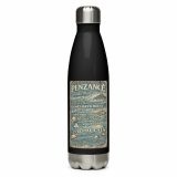 Penzance Coastal Signboard – Stainless Steel Water Bottle black 17oz left — Salt & Timber: Cornish Signs