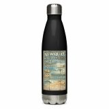 Newquay Surf Signboard – Stainless Steel Water Bottle black 17oz left — Salt & Timber: Cornish Signs