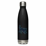 Glitch Cat – Digital Shadow StalkerStainless steel water bottle