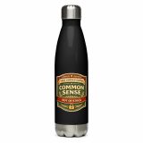 Common Sense – Stainless Steel Water Bottle black 17oz left — The Brutally Honest Collection