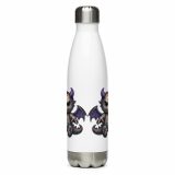 Ashfang – Stainless Steel Water Bottle white 17oz back — Cursed Plush Co