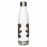 Milo Patchwick – Stainless Steel Water Bottle white 17oz back — Cursed Plush Co
