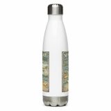 Newquay Surf Signboard – Stainless Steel Water Bottle white 17oz back — Salt & Timber: Cornish Signs