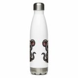 Milo Patchwick – Stainless Steel Water Bottle white 17oz front — Cursed Plush Co