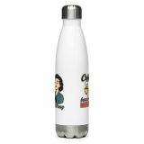 Coffee Because Murder Is Wrong – Stainless Steel Water Bottle white 17oz front — Sweet Looks, Savage Mouths