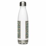 Penzance Coastal Signboard – Stainless Steel Water Bottle white 17oz front — Salt & Timber: Cornish Signs