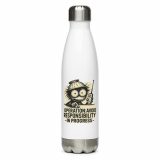 Operation Avoid Responsibility – Stainless Steel Water Bottle white 17oz left — Golden Idiot: The Eric Collection