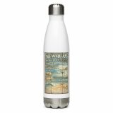 Newquay Surf Signboard – Stainless Steel Water Bottle white 17oz left — Salt & Timber: Cornish Signs