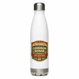 Common Sense – Stainless Steel Water Bottle white 17oz left — The Brutally Honest Collection