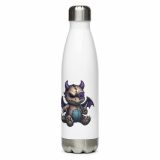 Ashfang – Stainless Steel Water Bottle white 17oz right — Cursed Plush Co