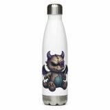 Ashfang – Stainless Steel Water Bottle white 17oz right — Cursed Plush Co