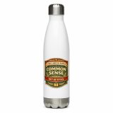 Common Sense – Stainless Steel Water Bottle white 17oz right — The Brutally Honest Collection