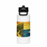 Engine House at Sundown - Stainless steel water bottle with a straw lid